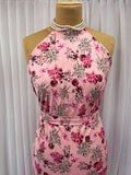 2 Metres Of A pretty Pink Floral Print 100% Viscose Poplin Dress Fabric