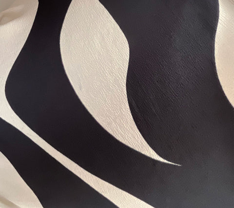 REM 2 Metre Piece Of Bold Abstract Lines Print Polyester Bubble Satin Dress Fabric