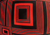 REM 1.5 Metres Of A Geometric Check Print 100% Viscose Dress Fabric (Black/Red)