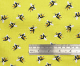 Crafty Cotton "Bumble Bee's" 100% Cotton Print 110cm Wide Craft Dress Fabric