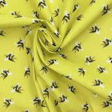 Crafty Cotton "Bumble Bee's" 100% Cotton Print 110cm Wide Craft Dress Fabric