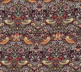 Crafty Cotton William Morris "Strawberry Thief" 100% Cotton Print 110cm Wide Craft Dress Fabric (Damson)