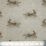 Watery "Leaping Hares" Digital Print Polyester Cotton Upholstery Curtain fabric