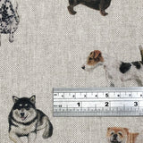 Watery "Show Dogs" Digital Print Polyester Cotton Upholstery Curtain fabric