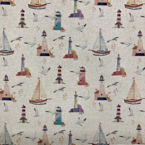 Watery "Sailing" Digital Print Polyester Cotton  Upholstery Curtain fabric