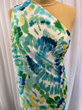 REM 3 Mtr Of A Bold Batik Inspired Abstract Print Polyester Chiffon Dress Fabric