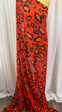 REM 3.5 Mtr Of A Bold Chunky Cheetah Print Polyester Vintage Chiffon Dress Fabric (Orange)