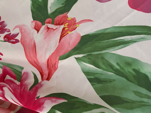 REM 1.5 Mtrs Fabulous Phillipa Floral Print Polyester Pearl Chiffon Dress Fabric
