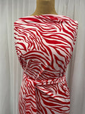 2 Metres Of A Bashful & Blush Zebra Print Soft Polyester Crepe Jersey Dress Fabric