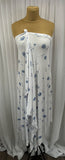 2 Metres Of A Delightful Daisy Print Viscose Elastane Jersey Dress Fabric (White/Blue)