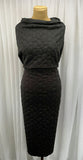 Charcoal Grey "Packed Pebbles" Design Quilted Cloqué Jersey Dress Fabric