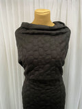 Charcoal Grey "Packed Pebbles" Design Quilted Cloqué Jersey Dress Fabric