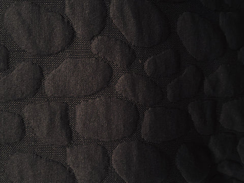 Classic Black "Packed Pebbles" Design Quilted Cloqué Jersey Dress Fabric