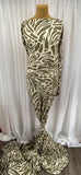 REM 2.25 Metre Piece Of Funky Animal Print Viscose Marocain Dress Fabric (Stone/Khaki)