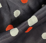 REM 2 Metre Piece Of A Super Spotted Print Viscose Marocain Satin Dress Fabric