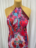 REM 2 Metres Of A Fabulously Flamboyant Floral Print Polyester Georgette Dress Fabric