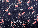 REM 2.5 Metres Of A Fabulous Flamingo's Print Polyester Chiffon Dress Fabric