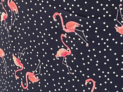 REM 2.5 Metres Of A Fabulous Flamingo's Print Polyester Chiffon Dress Fabric
