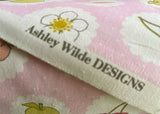 Ashley Wilde Fruity Twee Print 100% Cotton Curtain Crafts Fabric Material (Pink)