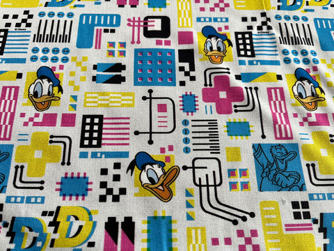 Disney's "Donald Duck" Retro Print 100% Cotton Curtain Crafts Fabric Material