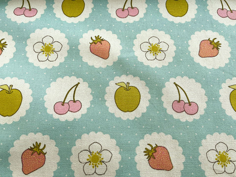 Ashley Wilde Fruity Twee Print 100% Cotton Curtain Crafts Fabric Material (Aqua)