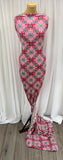 REM 2 Metres Of A Spirograph Floral Print Viscose Elastane Jersey Dress Fabric