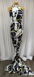 REM 2 Metres Of A Crazy Swirls Print Viscose Elastane Jersey Dress Fabric