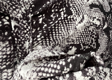 REM 2.5 Mtrs Of A Stylish Snake Print Polyester Marocain Dress Fabric