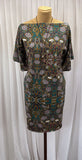 2 Metres Of A Vintage Green Strawberry Thief Print Natural Cotton Elastane Jersey Dress