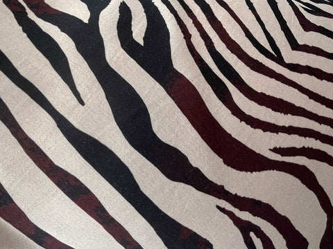 REM 2 Metres Of "The Ombre Zebra" Print 100% Viscose Dress Fabric