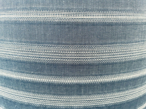 2 Metres Of A Blue & White Woven Stripe Cotton Blend Chambray Dress Fabric