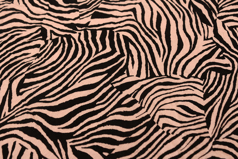 Rem 1.6 Metre Piece Of A Confussed Zebra Print Viscose Elastane Jersey Dress Fabric