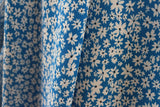 Delectable Daisies Print Polyester Soft Crepe Dress Fabric (Cobalt Blue/White)