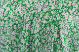 Dainty Splodge Floral Print 100% Spun Turkish Viscose/Rayon Dress Fabric (Fresh Green/White)