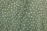 Erratic Splodge Spot Print 100% Turkish Viscose/Rayon Marocain Dress Fabric (Sage Green)