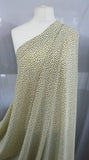 Ditsy Dancing Hearts Print 100% Turkish Viscose/Rayon Marocain Dress Fabric (Butter)
