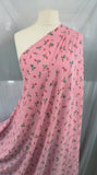 "Strawberry Fields" Fruitilicious Print 100% Spun Turkish Viscose/Rayon Dress Fabric (Bubblegum Pink)