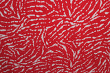 Abstract Spodge Animal Print 100% Spun Turkish Viscose/Rayon Dress Fabric (Red/White)