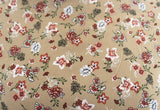 "The Rusted Rose" Floral Print 100% Spun Viscose/Rayon Dress Fabric (Wheat)