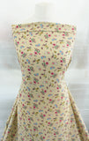 Pretty Scattered Floral Print 100% Spun Viscose/Rayon Dress Fabric (Buttermilk)
