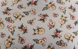 Perfectly Pretty Floral Print 100% Spun Viscose/Rayon Dress Fabric (Soft Grey)