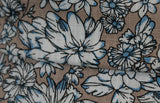 Elegant Bursting Floral Print Linen Viscose/Rayon Blend Dress Fabric (Biscuit)