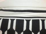 Geometric Single Border Print 100% Spun Viscose Rayon Dress Fabric (Black/Cream)