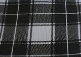 Rem 2.5 Metre Piece Of Blanket Checked Print Ribbed Poly Jersey Dress Fabric (Black/Grey)