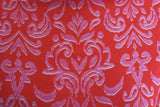 REM 2 Metres Of A Painted Regency Print 100% Cotton Lawn Dress Fabric (Red/Cerise)
