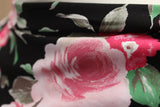 2 Metres Of A Ravishing Roses Floral Print 100% Spun Viscose Dress Fabric