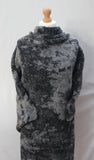 Charcoal Acid Wash Super Soft Sherpa/Borg Fleece Faux Fur Synthetic Blend Coating Dress Fabric