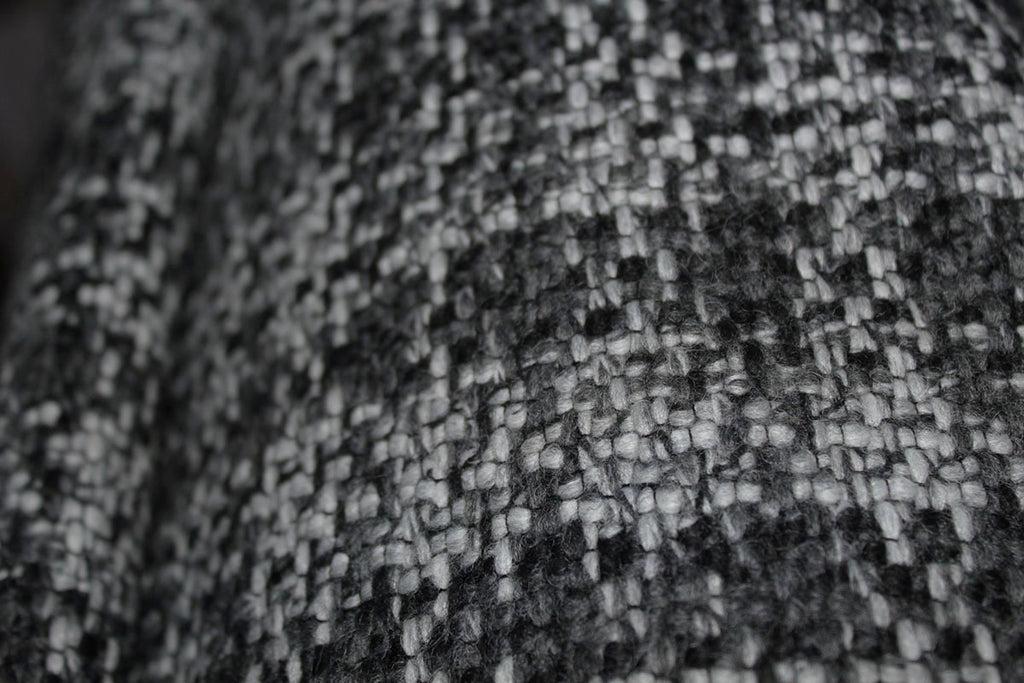 Italian Quality Heavy Weight Chunky Tweed Wool Blend Coating Dress Fabric (Charcoals)