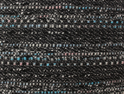 Mid Weight Multi Striped Tweed Polyester Rayon Blend Coating Dress Fabric (Black/Multi)