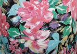 Artistic Hand Painted Florals Print 100% Spun Rayon Poplin Dress Fabric (Black/Mulicoloured)